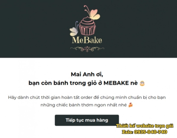 Email nhắc nhở giỏ hàng bỏ quên