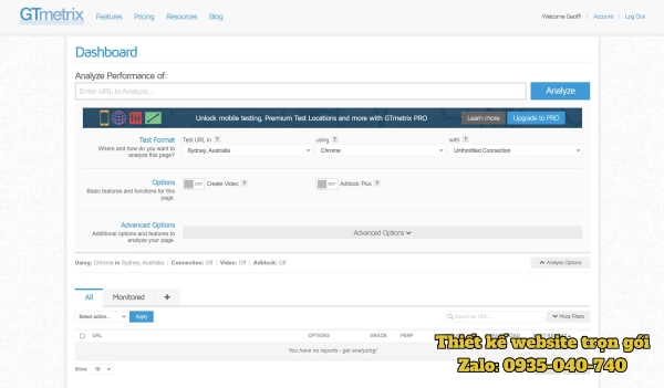Hình ảnh báo cáo GTmetrix hiển thị chi tiết tốc độ tải trang, request, LCP, FID và các chỉ số Core Web Vitals