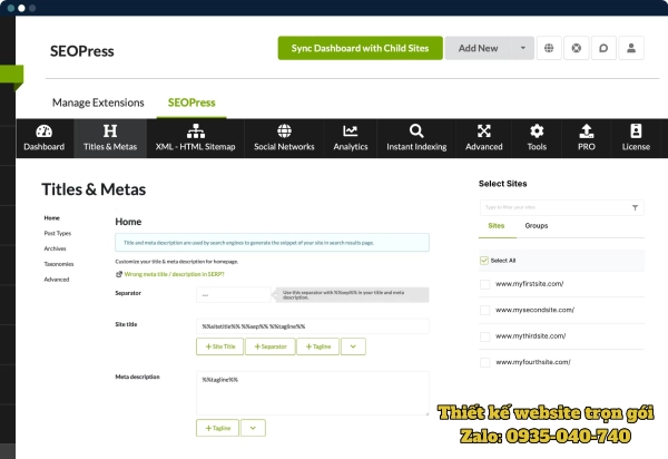 Hình ảnh giao diện plugin SEOPress nhẹ, tối ưu tốc độ website và được đánh giá cao về hiệu suất SEO