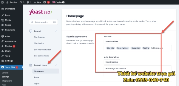 Hình ảnh giao diện plugin Yoast SEO trên WordPress, công cụ phổ biến giúp tối ưu hóa SEO cơ bản cho website