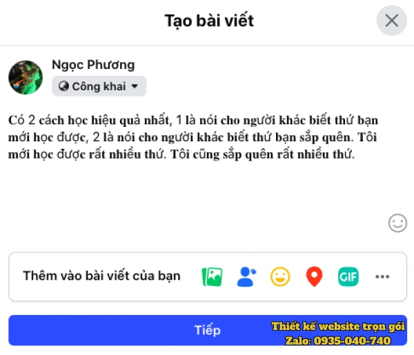 in đậm chữ facebook