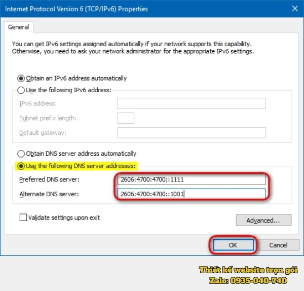 IPv6 - DNS 1.1.1.1