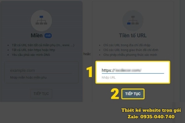 Nhập URL cần xác minh