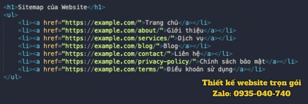 Sitemap của Website