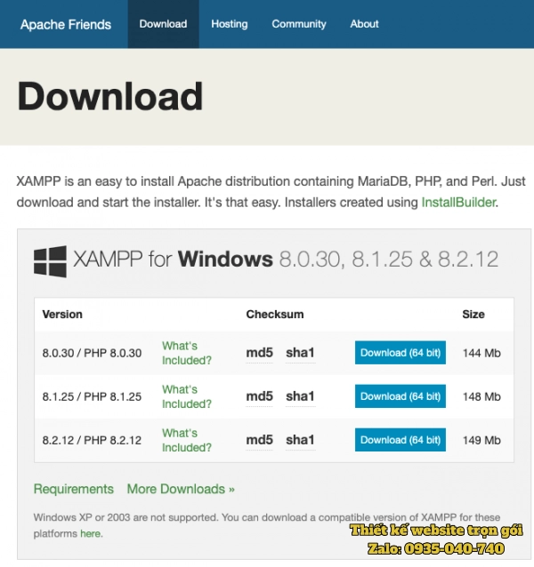 Download xampp