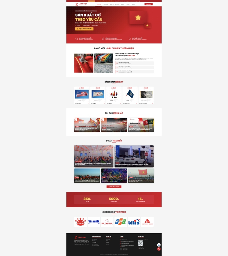 Trang chủ website Lá Cờ Việt sau khi chuyển từ WordPress sang Laravel