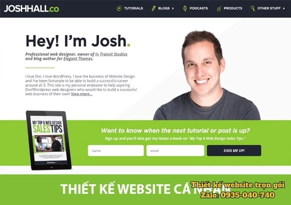 Ví dụ 1 website cá nhân, blog