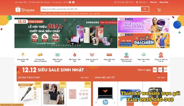 Ví dụ 1 Website thương mại điện tử