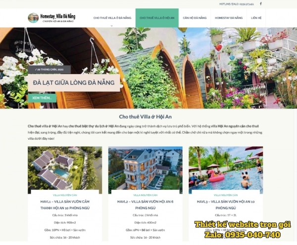 Website đặt phòng Villa Hội An