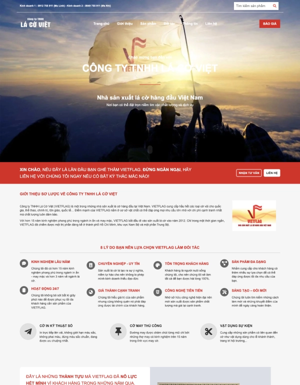 Website Công ty TNHH SX TM Lá Cờ Việt