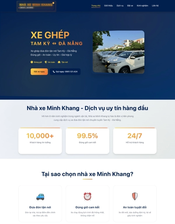 Website Nhà xe Minh Khang
