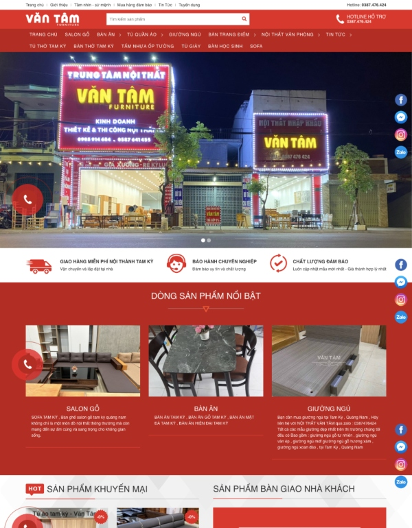 Website Nội Thất Văn Tâm